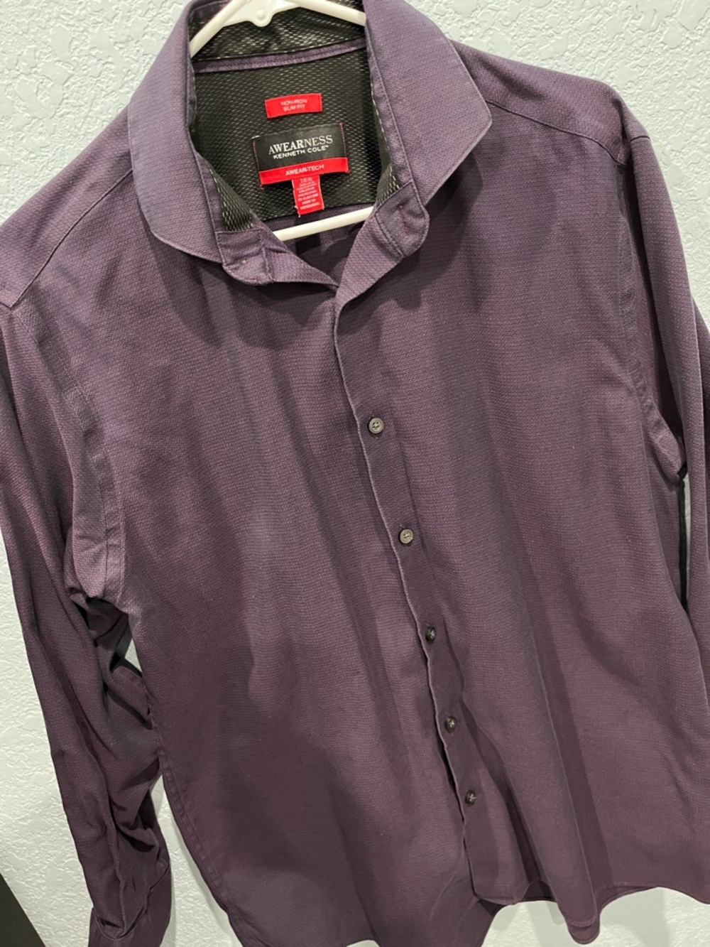 Kenneth Cole Purple Long-Sleeve Dress Shirt
